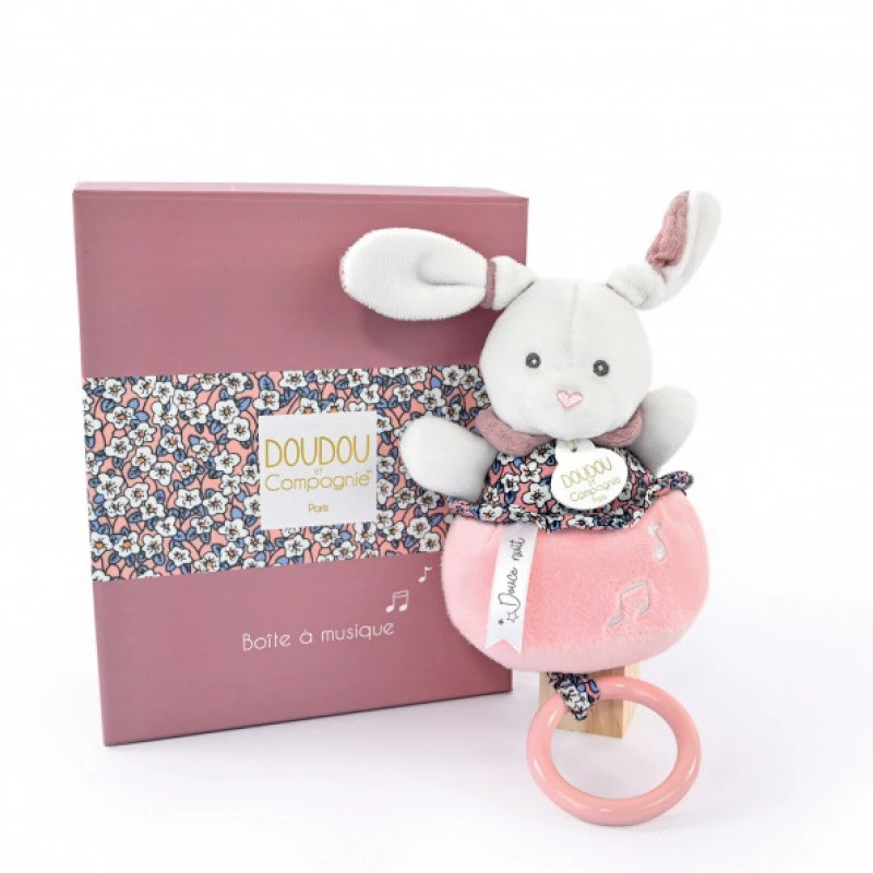 Boîte à Musique Lapin Boh’aime DOUDOU ET COMPAGNIE Rose 4 Boîte à Musique Lapin Boh’aime DOUDOU ET COMPAGNIE Rose – Image 2