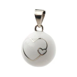 Bola Blanche Motif Double Coeur BABYLONIA