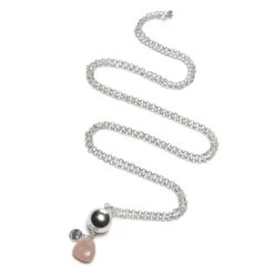 Bola Boule Argent Chaîne Argent PROUD MAMA Gemstone Chalcedoni Rose