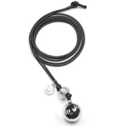 Bola De Grossesse Basic Cordon Noir PROUD MAMA Boule Argenté