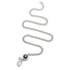 Bola De Grossesse Gemstone Cristal, Boule Et Chaîne Argent BE MY BABY