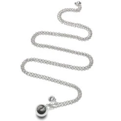 Bola De Grossesse Jasseron PROUD MAMA Boule Pieds Strass Bleu, Chaîne Argent