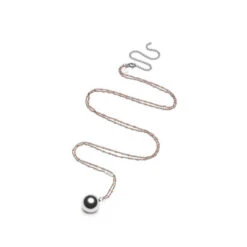 Bola De Grossesse Steel Argentée PROUD MAMA Avec Chaîne En Acier Et Perles Roses + Plume