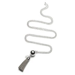 Bola De Grossesse Fringes PROUD MAMA Boule Argentée Et Franges Grises