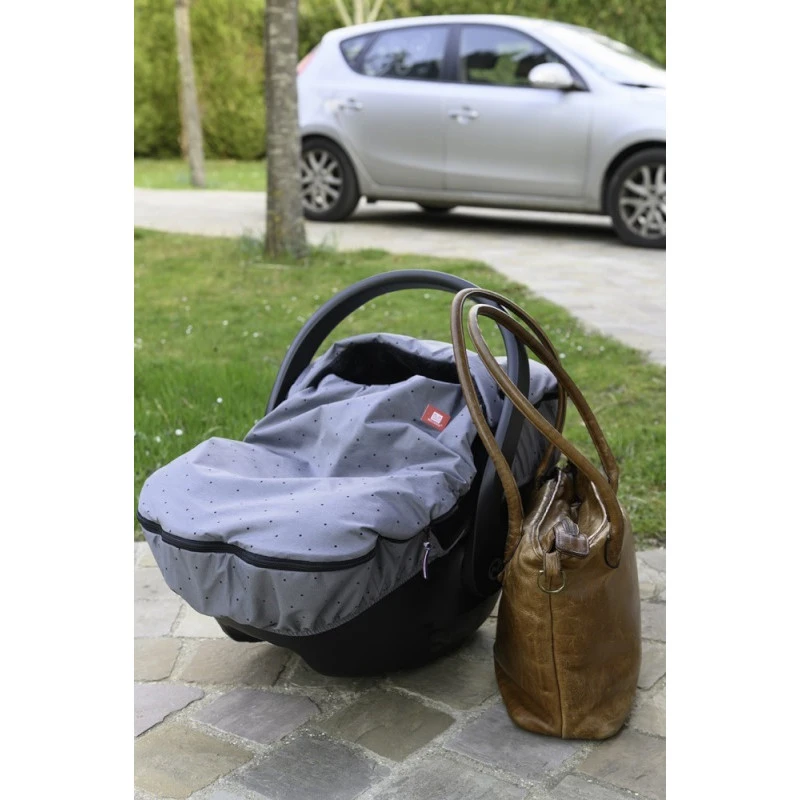 Chancelière Siège Auto Gr0+ RED CASTLE Gris Chiné Dots 4 Chancelière Siège Auto Gr0+ RED CASTLE Gris Chiné Dots – Image 2