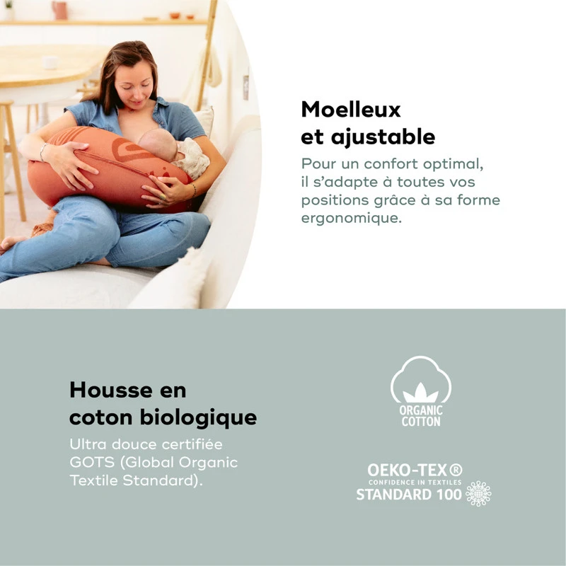 Coussin De Grossesse B.Love BABYMOOV Earth Terracotta 7 Coussin De Grossesse B.Love BABYMOOV Earth Terracotta – Image 5