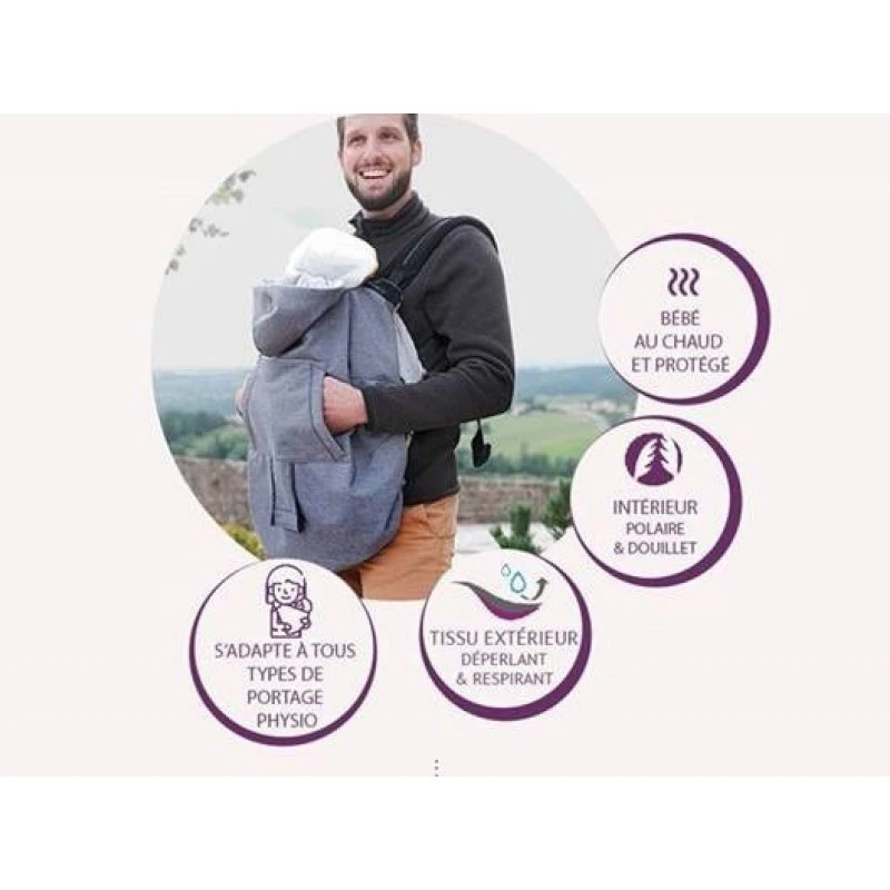 Couverture De Portage 3en1 NEOBULLE Gris 4 Couverture De Portage 3en1 NEOBULLE Gris – Image 2