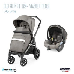 Duo Poussette Book Modular Et Gr0+ Viaggio Lounge PEG PEREGO City Grey