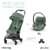 Duo Poussette Coya + Siège Cloud T CYBEX Matt Black/Leaf Green -Made4baby duo poussette coya siege cloud t cybex matt blackleaf green