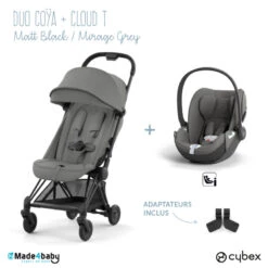 Duo Poussette Coya + Siège Cloud T CYBEX Matt Black/Mirage Grey
