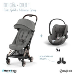 Duo Poussette Coya + Siège Cloud T CYBEX Rosegold/Mirage Grey