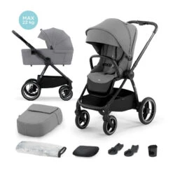 Duo Poussette + Nacelle Nea 2 En 1 KINDERKRAFT Gris