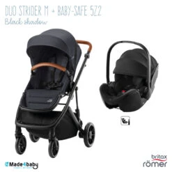 Duo Poussette Strider M + Siège Baby-Safe 5Z2 BRITAX Black Shadow/Space Black
