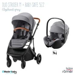 Duo Poussette Strider M + Siège Baby-Safe 5Z2 BRITAX Elephant Grey/Frost Grey