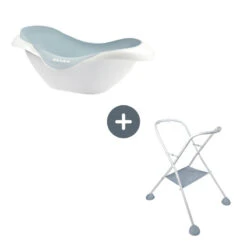Ensemble Baignoire + Support Camélé'o BEABA Green Blue/Light Mist
