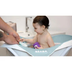 Ensemble Baignoire + Support Camélé'o BEABA Green Blue/Light Mist -Made4baby ensemble baignoire support camele o beaba green bluelight mist 1 4