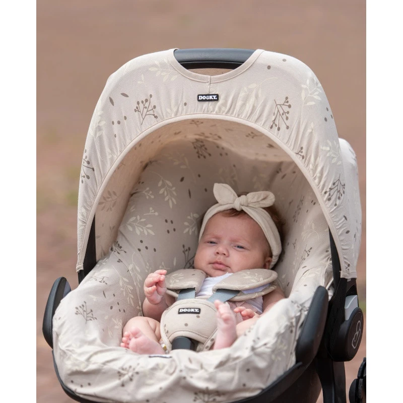 Housse De Siège-auto Gr0+ DOOKY Romantic Leaves Beige 6 Housse De Siège-auto Gr0+ DOOKY Romantic Leaves Beige – Image 4