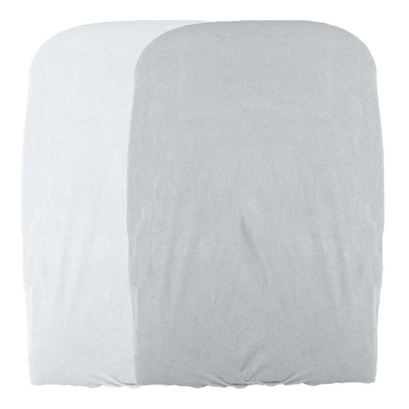 Lot De 2 Housses De Matelas à Langer 50x75 DOMIVA Blanc/perle 3 Lot De 2 Housses De Matelas à Langer 50x75 DOMIVA Blanc/perle