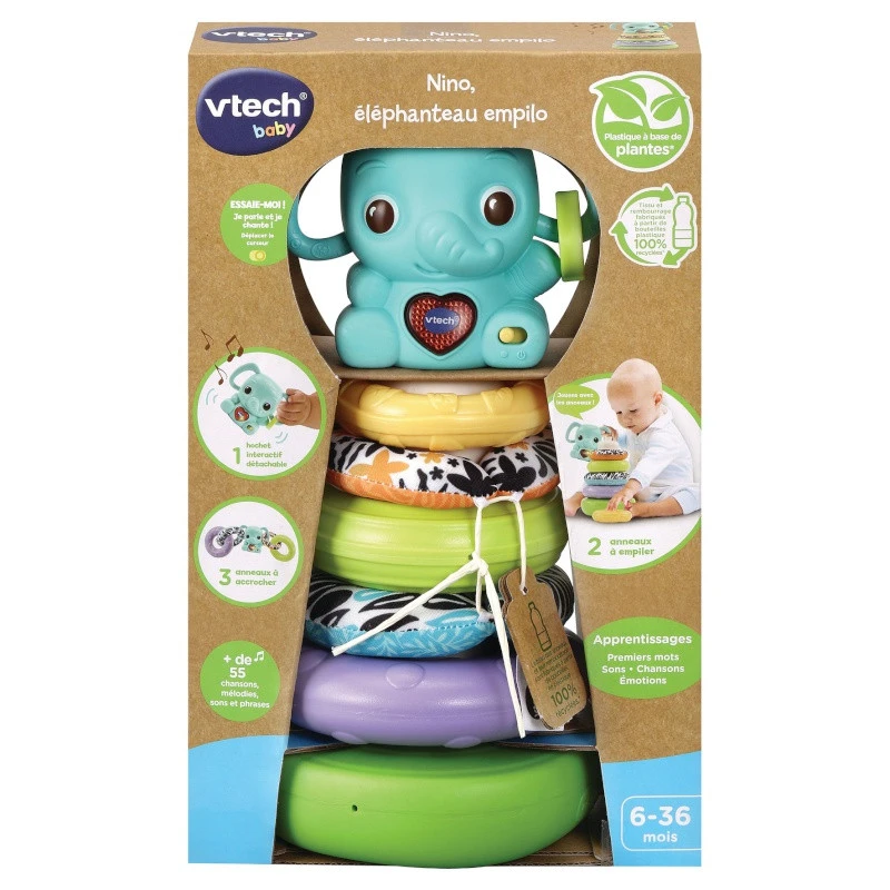 Nino éléphanteau Empilo 3 En 1 VTECH 5 Nino éléphanteau Empilo 3 En 1 VTECH – Image 3