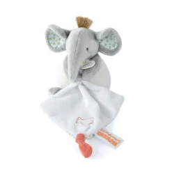 Peluche éléphant Avec Doudou 15 Cm Couleurs Savane DOUDOU ET COMPAGNIE Gris