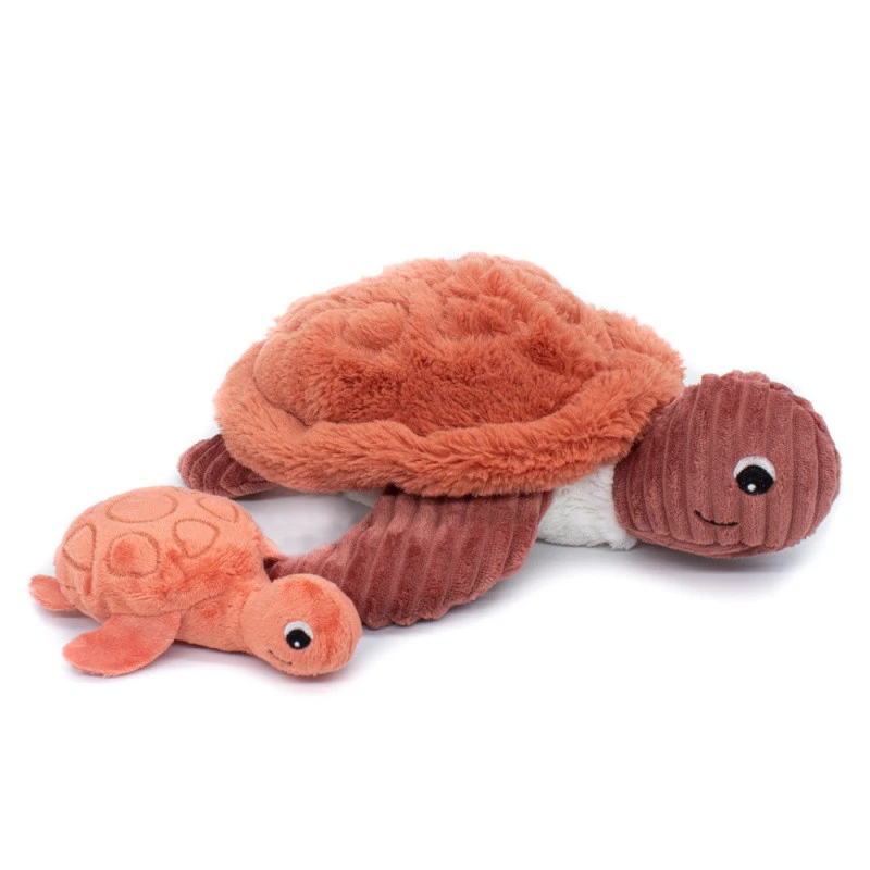 Peluche Tortue Maman/bébé Ptipotos LES DEGLINGOS Terracotta 3 Peluche Tortue Maman/bébé Ptipotos LES DEGLINGOS Terracotta