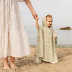 Poncho De Bain En éponge Jacquard LITTLE DUTCH Green