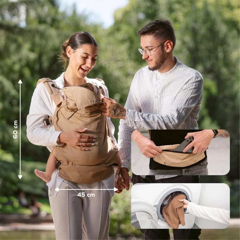 Porte-bébé évolutif Moov & Boost BABYMOOV Beige Noisette 9 Porte-bébé évolutif Moov & Boost BABYMOOV Beige Noisette – Image 7