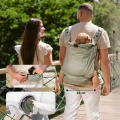 Porte-bébé évolutif Moov & Boost BABYMOOV Vert Sauge -Made4baby porte bebe evolutif moov boost babymoov vert sauge 6