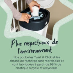 Poubelle à Couches XL Twist & Click TOMMEE TIPPEE Blanc -Made4baby poubelle a couches xl twist click tommee tippee blanc 6