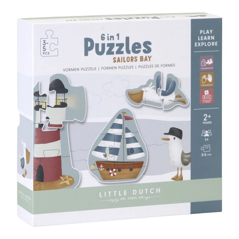 Puzzle En Bois 6 En 1 LITTLE DUTCH Sailors Bay 3 Puzzle En Bois 6 En 1 LITTLE DUTCH Sailors Bay