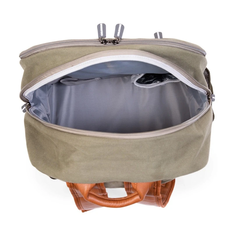 Sac à Dos Daddy Bag CHILDHOME Canvas Kaki 4 Sac à Dos Daddy Bag CHILDHOME Canvas Kaki – Image 2