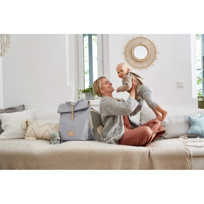 Sac à Dos à Langer Rolltop LASSIG Gris 6 Sac à Dos à Langer Rolltop LASSIG Gris – Image 4