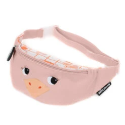 Sac Banane Autruche LES DEGLINGOS Rose Pomelos