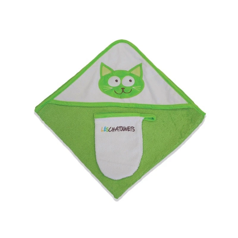 Sortie De Bain LES CHATOUNETS Verte 3 Sortie De Bain LES CHATOUNETS Verte