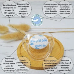 Sucette Message IRRÉVERSIBLE Mon P'tit Frère Arrive ! -Made4baby sucette message irreversible mon p tit frere arrive 1 2