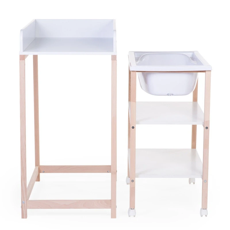 Table à Langer Et Baignoire CHILDHOME Naturel/blanc 6 Table à Langer Et Baignoire CHILDHOME Naturel/blanc – Image 4