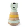 Tour à Empiler En Bois TRIXIE Mr. Polar Bear Vert -Made4baby tour a empiler en bois trixie mr polar bear vert