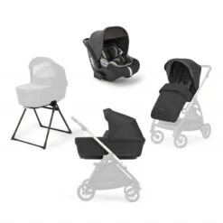 Trio Electa Avec Siège-auto Gr0+ Cab INGLESINA Upper Black/Iridium Black -Made4baby trio electa avec siege auto gr0 cab inglesina upper blackiridium black 1 1