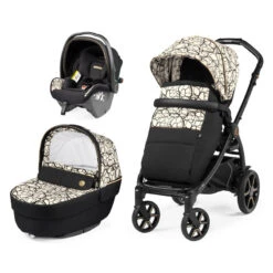 Trio Poussette Book + Primo Viaggio SLK + Nacelle Culla Elite PEG PEREGO Graphic Gold