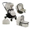 Jané Trio Poussette Newel Carbon Edition + Nacelle Micro Pro 2 + Coque I-Size Koos R1 JANE Racer Cream