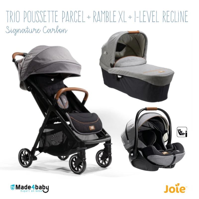 Trio Poussette Parcel + Ramble XL + I-Level Recline JOIE Signature Carbon 3 Trio Poussette Parcel + Ramble XL + I-Level Recline JOIE Signature Carbon