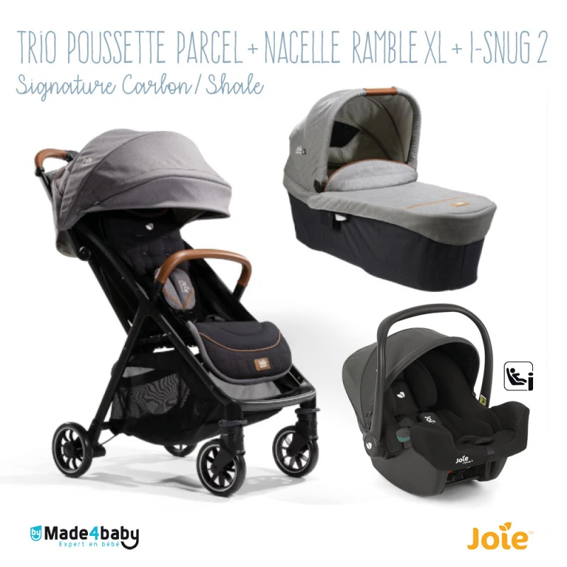 Trio Poussette Parcel + Ramble XL + I-Snug 2 JOIE Signature Carbon / Shale 3 Trio Poussette Parcel + Ramble XL + I-Snug 2 JOIE Signature Carbon / Shale