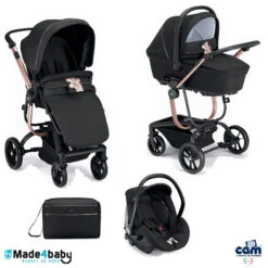 Trio Poussette Taski Romantic CAM Teddy Noir