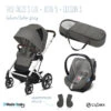 Trio Poussette Talos S Lux + Siège Aton 5 + Cocoon S CYBEX Silver/Soho Grey -Made4baby trio talos s luxeaton 5cocoon s