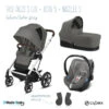 Trio Poussette Talos S Lux + Siège Aton 5 + Nacelle Cot S CYBEX Silver/Soho Grey -Made4baby trio talos s luxeaton 5cot s 19